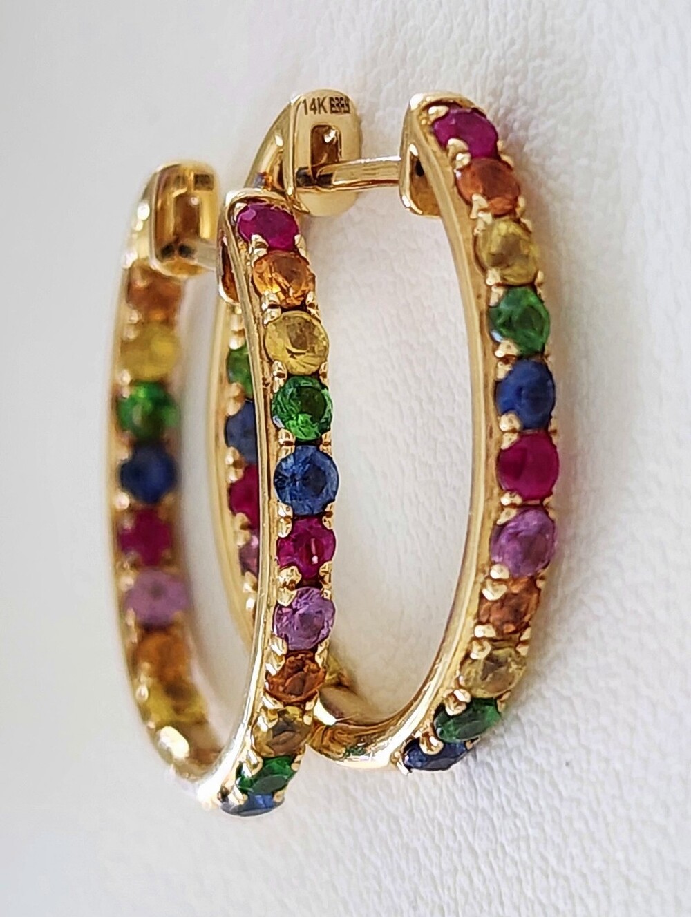 14Kt Watercolors EFFY Multi-Gemstone Hoop Earrings